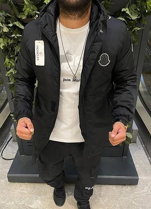 Мужская чёрная курточка moncler чоловіча чорна куртка moncler