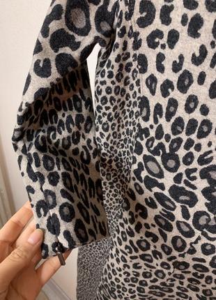 Леопардовое шерстяное платье по форме 🤎3 фото