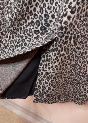 Леопардовое шерстяное платье по форме 🤎8 фото
