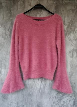 Женский мягкий пушистый свитер, ангора травка, one size (42/46р.р.)