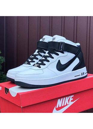 Кроссовки женские nike air force белые черные / кросівки жіночі найк аир форс білі чорні кроссы