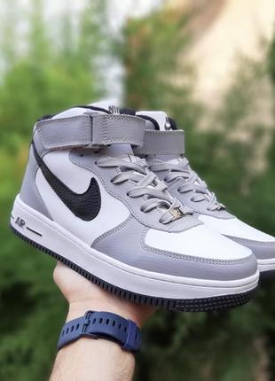 Кроссовки женские nike air force белые серые / кросівки жіночі найк аир форс білі сірі кроссы5 фото