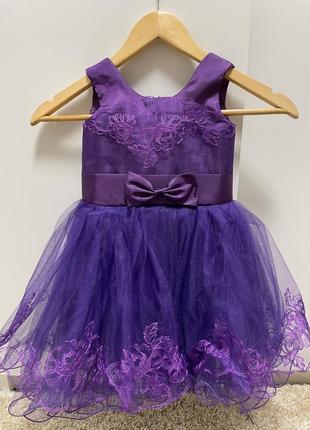 Продам дитячу святкову фіолетову сукню з корсетом4 фото