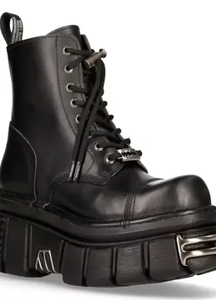 New rock чорні шкіра жіночі чоловічі черевики чоботи2 фото