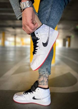 Кросівки nike air jordan 1 black silver 3