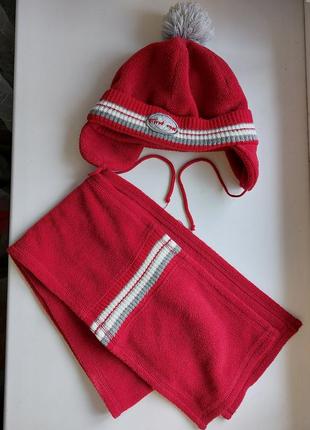 Брендовий комплект флісова шапка і шарф польща1 фото