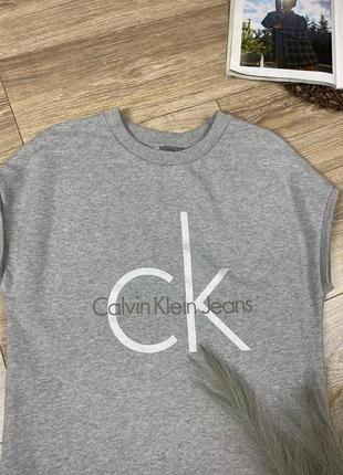 Calvin klein jeans крута щільна жилет сукня футболка з кишенями2 фото