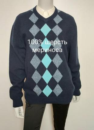 Пуловер в ромбы р-р xl.1 фото