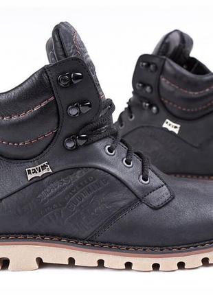 Кожаные мужские ботинки levis leather jax shoes5 фото