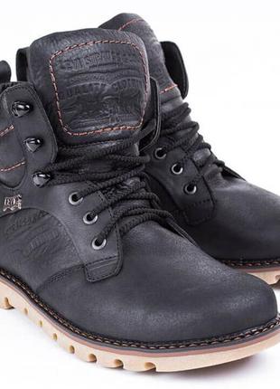 Кожаные мужские ботинки levis leather jax shoes4 фото