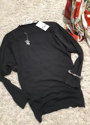 Базовый черный свитр/реглан,zara,  p. s-m3 фото