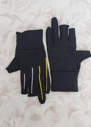 Эластичные перчатки на флисе без 3х пальцев германия спорт рыбалка