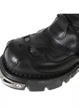 New rock черевики високі чоботи шкіра чорні жіночі чоловічі9 фото