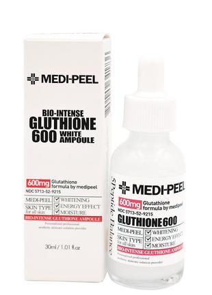 Освітлювальна сироватка з глутатіоном medi-peel bio-intense glutathione white ampoule