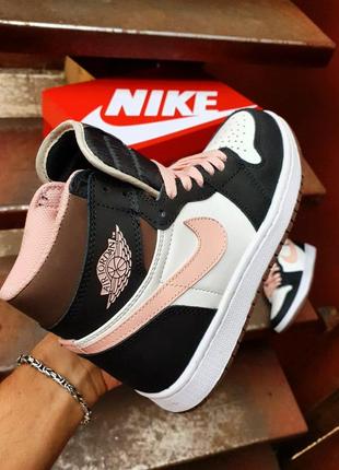 Кросівки nike air jordan 1 high retro black | pink5 фото