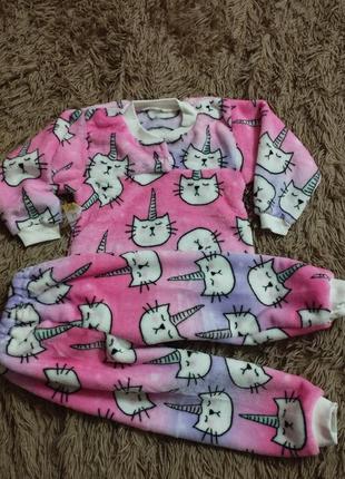 Дитяча махрова піжама для дівчинки, 80-122рр