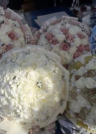 Айвори свадебный букет-дублёр невесты "шик"6 фото