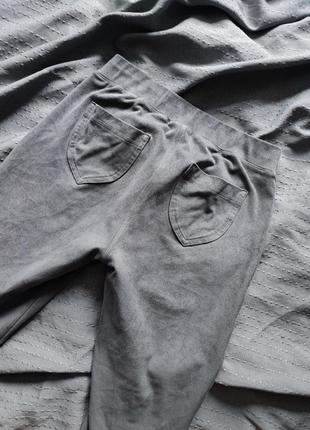 Лосіни легінси штани теплі asos якісні замшеві zara велюрові сірі conte3 фото
