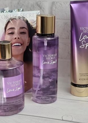 Victoria’s secret love spell виктория сикрет спрей мист лосьон парфюм с шиммером гель для душа парфюмированный2 фото