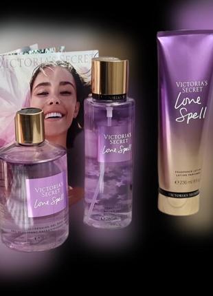 Victoria’s secret love spell виктория сикрет спрей мист лосьон парфюм с шиммером гель для душа парфюмированный1 фото