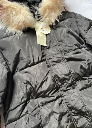 Курточка, куртка, пальто, чорний пуховик , хутро , довга куртка5 фото