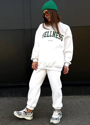 Тёплый спортивный костюм оверсайз на флисе2 фото