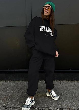 Тёплый спортивный костюм оверсайз на флисе6 фото