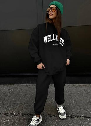 Тёплый спортивный костюм оверсайз на флисе5 фото