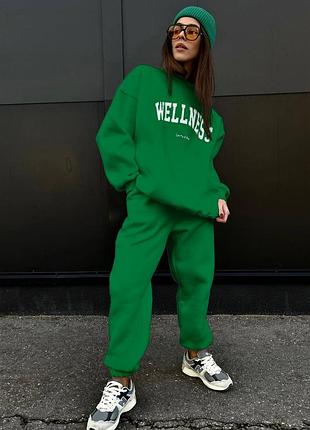 Тёплый спортивный костюм оверсайз на флисе4 фото
