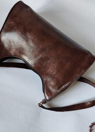 Класична сумка багет (темно-коричнева)5 фото