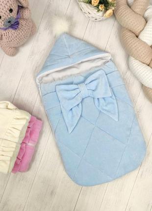 Нежный конверт на флисе для выписки и прогулок