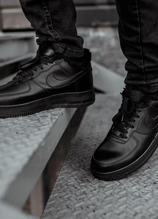 Мужские кроссовки ботинки зимние  nike air force (кожа, на меху)