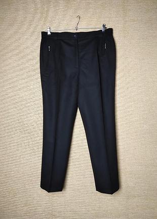 Чорні вовняні шерстяні брюки штани великий розмір