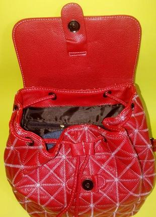 Рюкзак женский красный, яркий рюкзак, рюкзак для девушки5 фото
