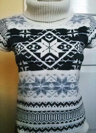 Чорна пятниця! свитер с новогодним принтом со снежинками