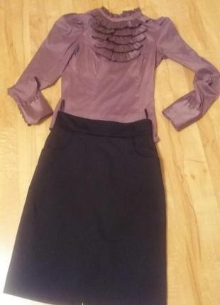 Юбка классическая черного цвета