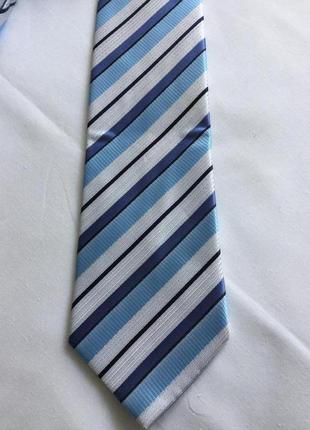 Мужской галстук  с голубой полоской2 фото