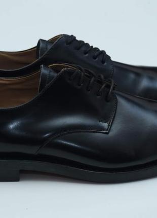 Мужские туфли дерби sandro paris, черного цвета, полированная кожа.2 фото