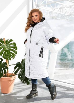 Зимове жіноче пальто з капюшоном великого розміру9 фото