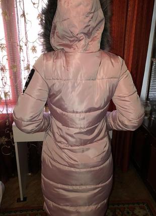 Зимнее розовое пальто2 фото