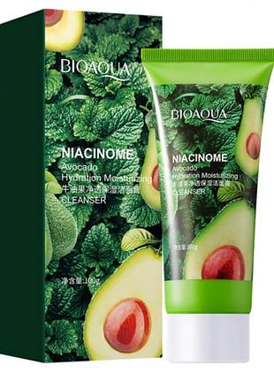 Пінка для вмивання bioaqua niacinome avocado cleanser з екстрактом авокадо 100 мл
