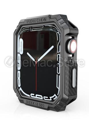 Захисний чохол iwatchu для apple watch 45 mm (чорний карбон)