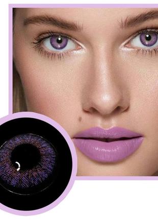 Линзы для глаз цветные розовые. хорошее перекрытие своего цвета