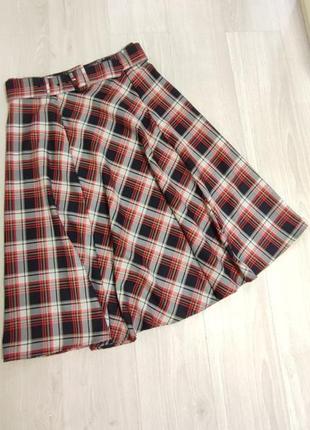Спідниця в клітинку з поясом