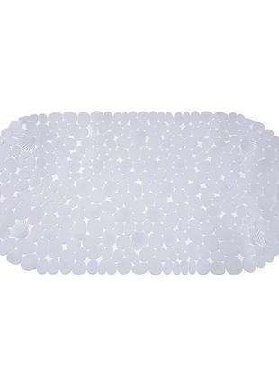 Силіконовий килимок для ванни bathlux овальної форми, нековзний, люкс якість 69 х 35 см білий топ2 фото