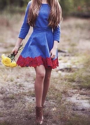 Джинсова ,синя сукня