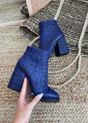 Шикарні дизайнерські черевики ботильйони з ексклюзивної шкіри