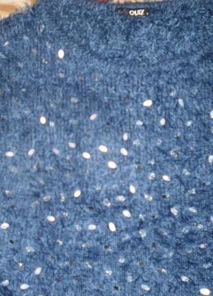 Женский нарядний свитер с паетками пайетка/жіночий светр/жіноча кофта паєтка з паєтками4 фото