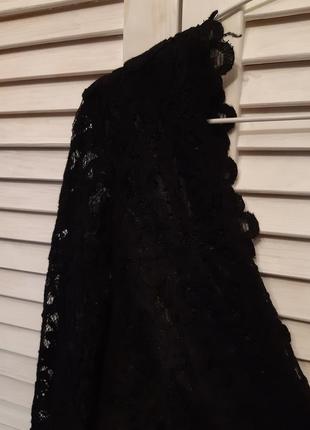 Платье мини, вечернее из гипюра с длинными рукавами и вырезом на спинке h&m4 фото