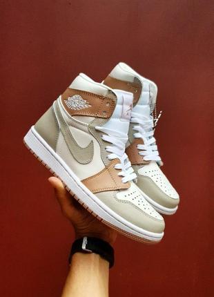 Кросівки nike air jordan 1 high retro beige